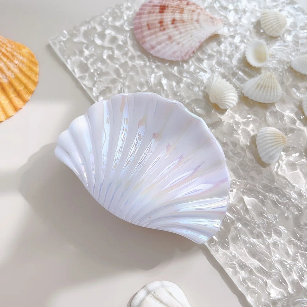 Farbverlauf PVC Muschel-Haarklammern – Strandurlaub Accessoires Kaufschwan® Weiß