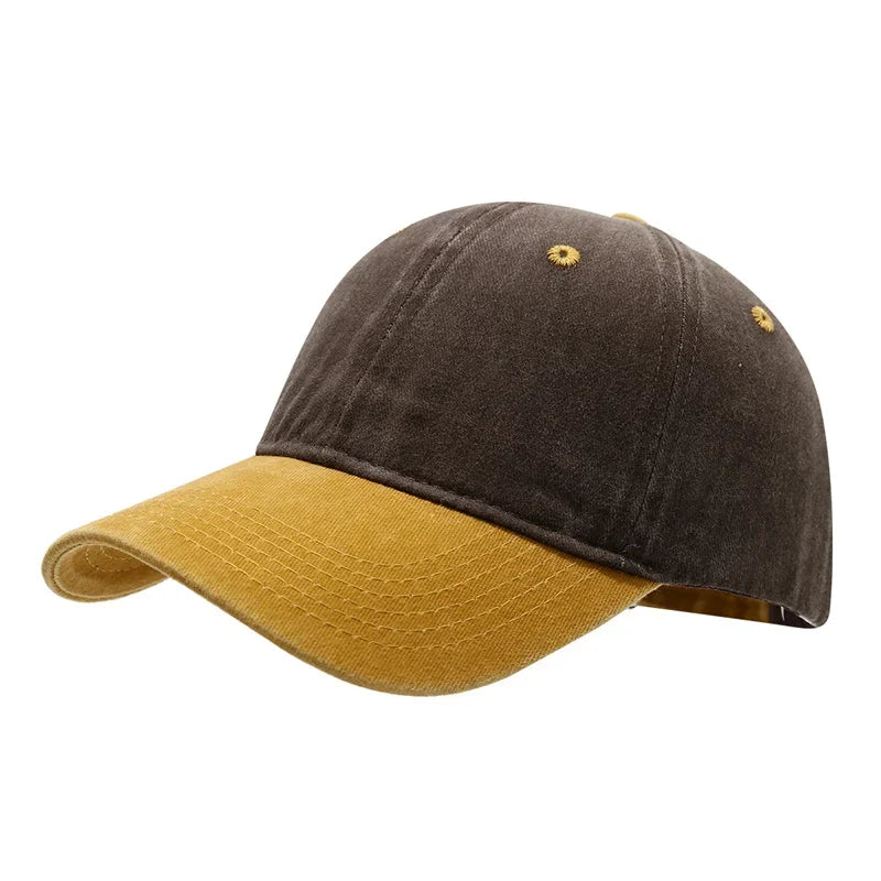 Vintage Washed Baseballkappe | Herren & Damen Farblich Abgestimmte Baseballcap | Lässige Snapback Hip Hop Baseballcap für Frühling & Sommer