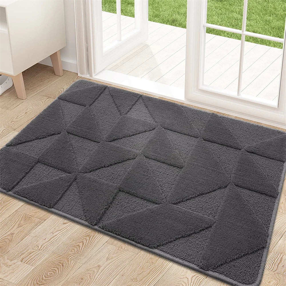 Saugfähige Eingangsmatte – Schmutzabweisender, Rutschfester Teppich für Küche & Wohnräume Kaufschwan® Dunkelgrau 43x76cm (17x29 inch)