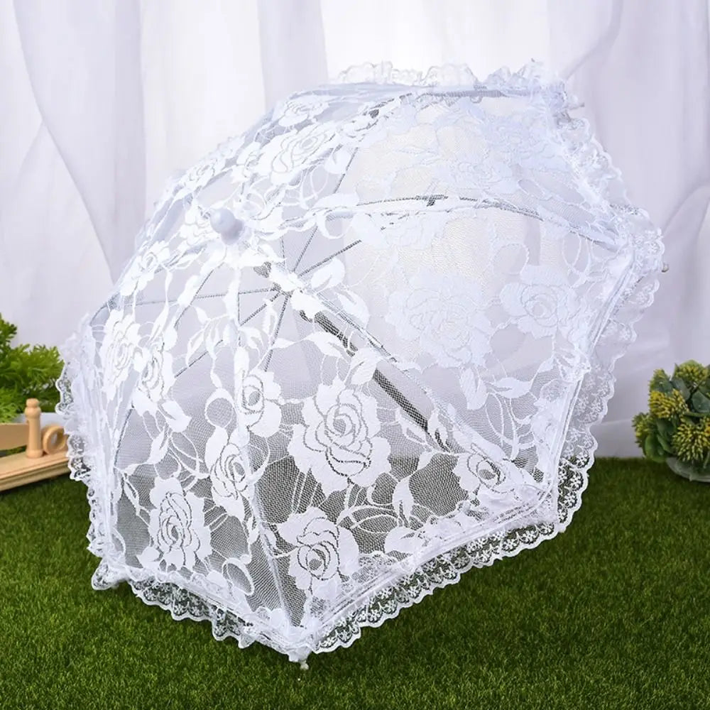 Eleganter Spitzen Brautschirm – Floraler Hochzeitsschirm im Vintage Stil Kaufschwan®