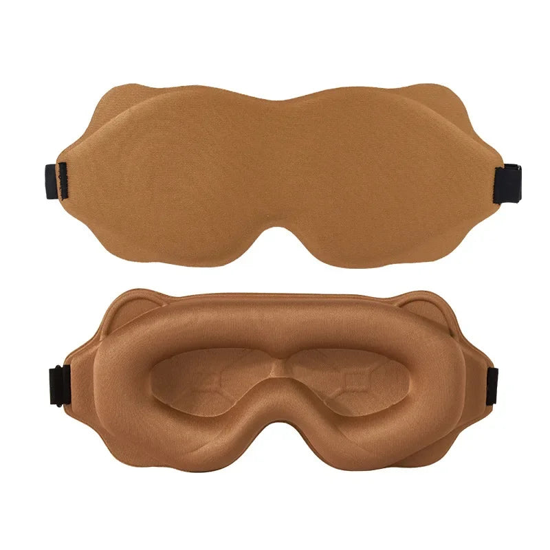 3D Schlafmaske | Lichtblockierende Schlafmaske für die Augen | Weiche Schlafhilfe für Reisen & Nacht Kaufschwan® Braun
