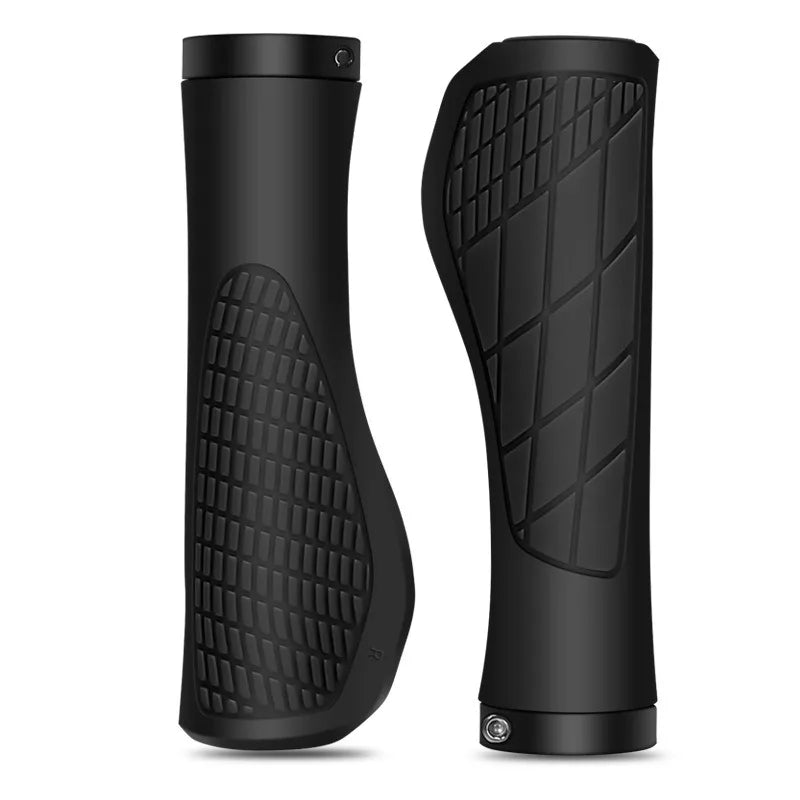 1 Paar Fahrrad Lenkergriffe – Stoßdämpfende Ergonomische Lock-On MTB Griffe für Mountainbikes & Rennräder Kaufschwan® Schwarz