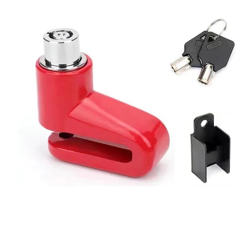 Mountainbike Anti-Diebstahl Scheibenbremsenschloss – Robustes Fahrrad & Motorrad Schloss mit Halterung | Hochwertiges Sicherheitszubehör Kaufschwan® Rotes Set – 3-teilig