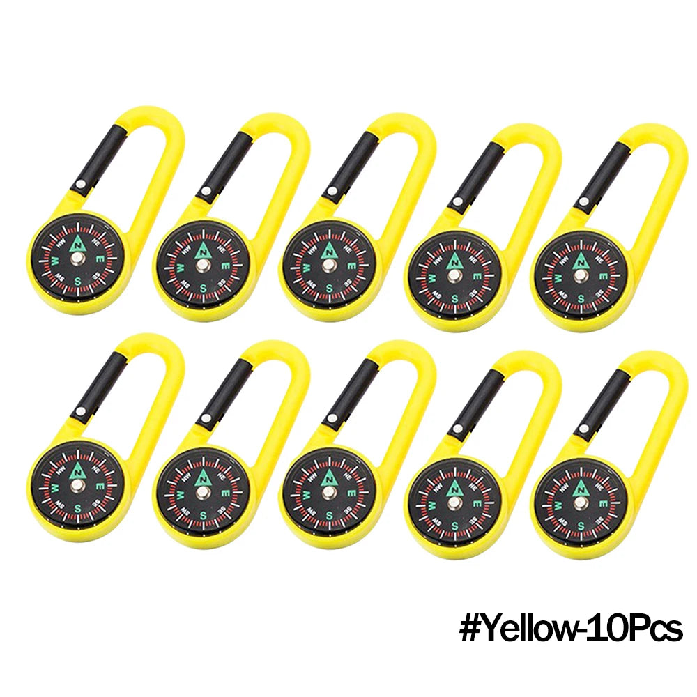Outdoor Kompass Karabiner Schlüsselanhänger – Mini Camping Buckle für Bergsteigen, Wandern, Rucksäcke & Survival | Kinder Geschenkclip mit Kompass