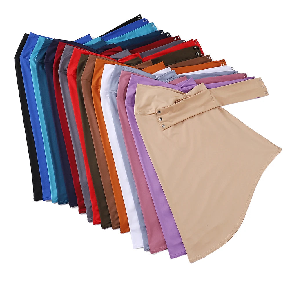 Schnellverschluss Hijab – Premium Jersey Schal mit Bändern & Knöpfen | Vollbedeckende Unterhaube Turban für Muslimische Frauen Kaufschwan®