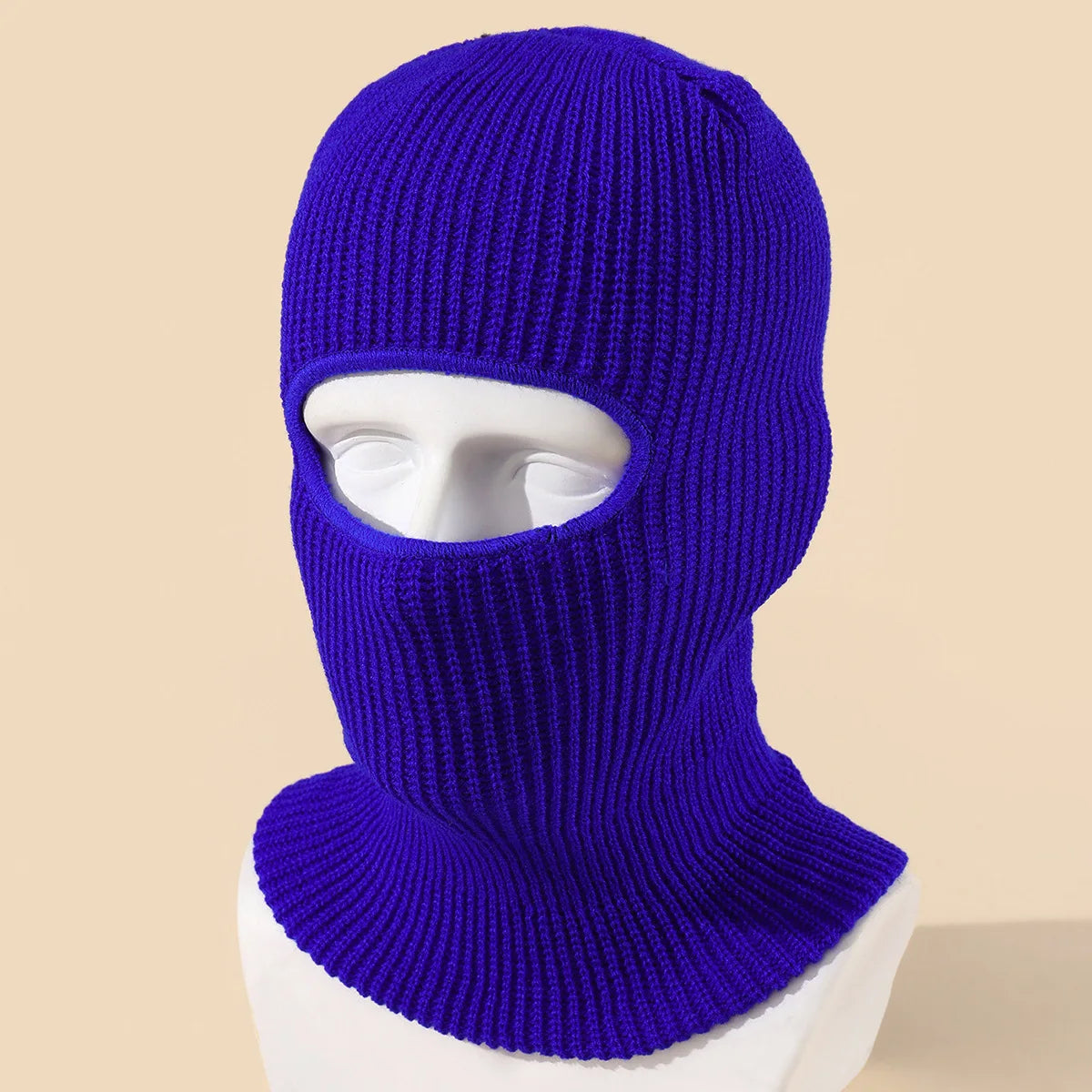 Unisex 1-Loch Skimaske Balaclava – Gestrickte Vollgesichts-Beanie Mütze | Winddichte Wintermütze für Damen & Herren beim Radfahren & Outdoor