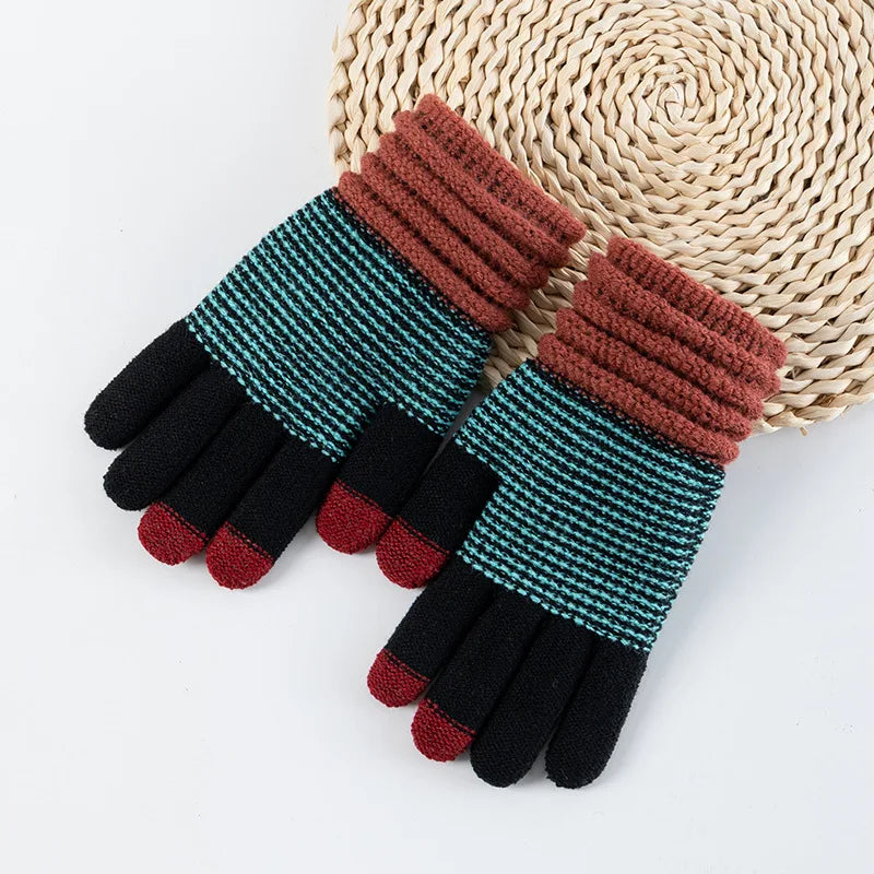 Damen Kaschmir Optik Strickhandschuhe – Warme Winterhandschuhe mit Touchscreen | Verdickte Vollfinger Handschuhe für Herbst & Winter Kaufschwan®