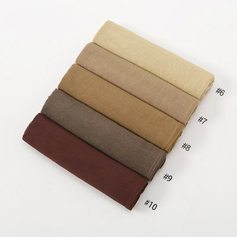Damen Hijab Schal aus Baumwolle, Rayon & Modal – Großformat 190×85cm | Muslimisches Kopftuch, Eleganter Turban & Umschlagtuch Kaufschwan®