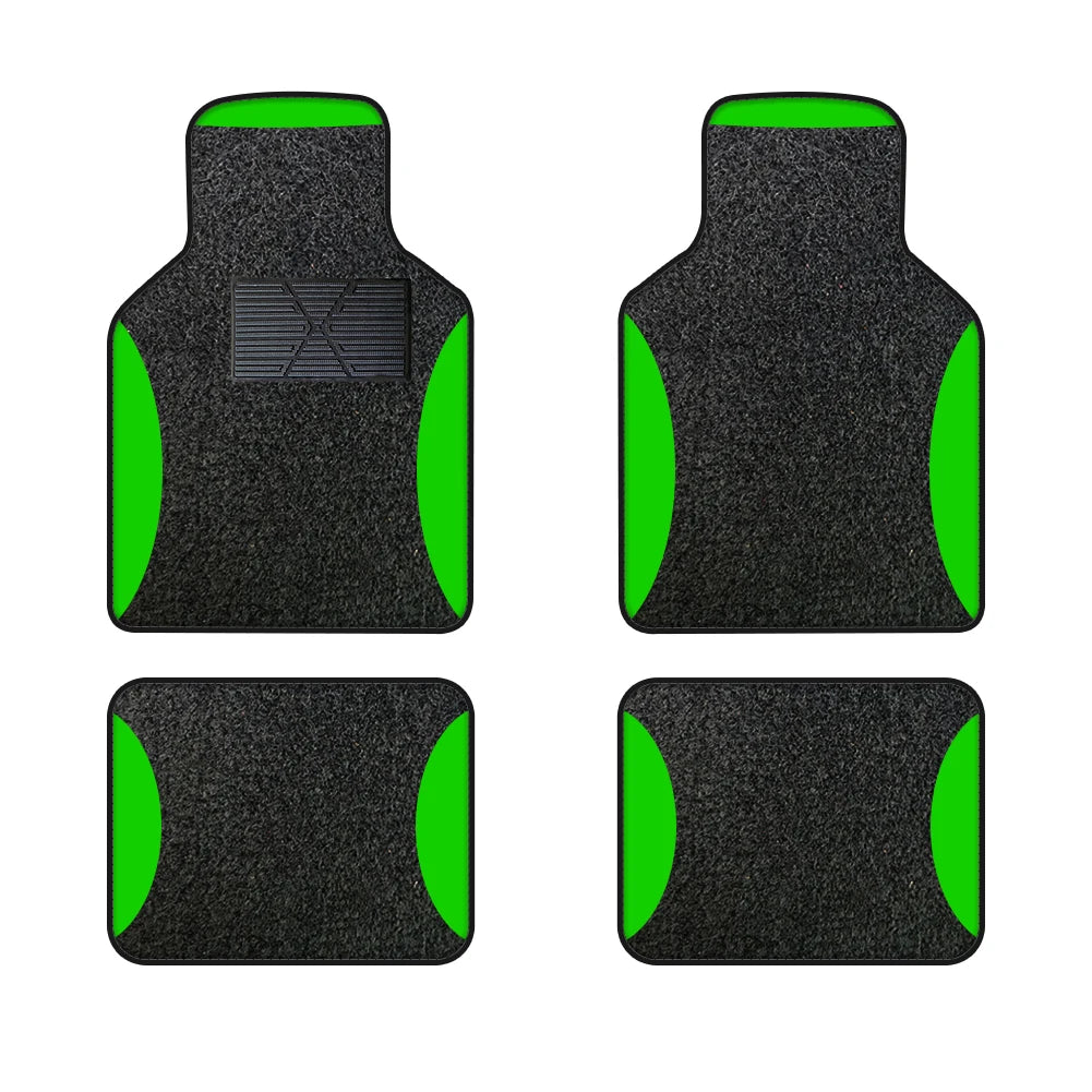 Universelle Autoschalenmatten – 4-teiliges Set aus Polyester-Velours, wasserdicht & rutschfest Kaufschwan® Grün
