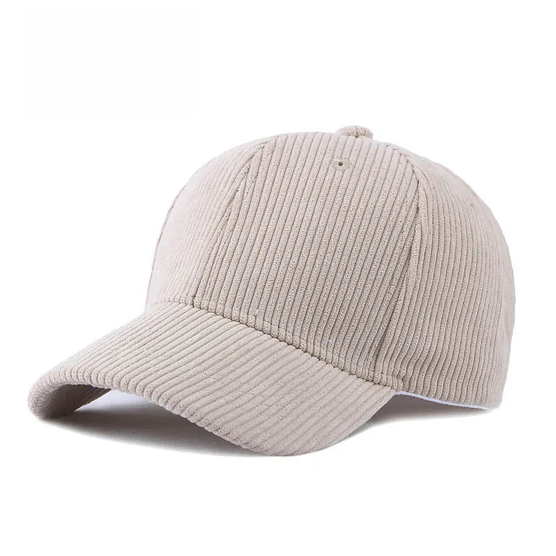 Corduroy Baseballkappe | Damen & Herren Baumwolle Einfarbige Sonnenkappe | Herbst Warm Hip Hop Snapback Anglerhut Kaufschwan® Beige Gelb