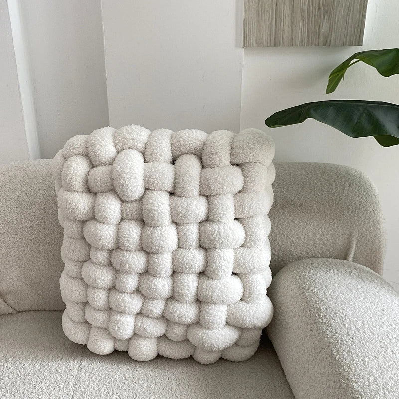 Luxuriöses Kissen für Wohnzimmer | Weicher Lammfell Dekokissen für Sofa & Stuhl | Komfortables Sitzkissen für Zuhause Kaufschwan®