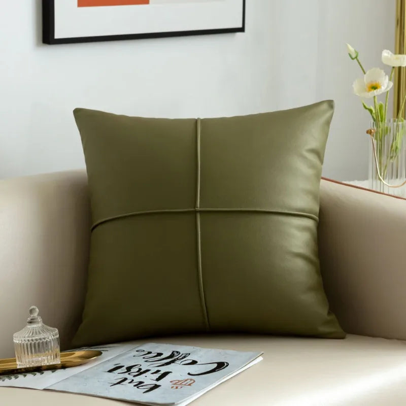 Luxus Kunstleder Dekokissen | Rechteckiges Sofakissen für Wohnzimmer Kaufschwan®