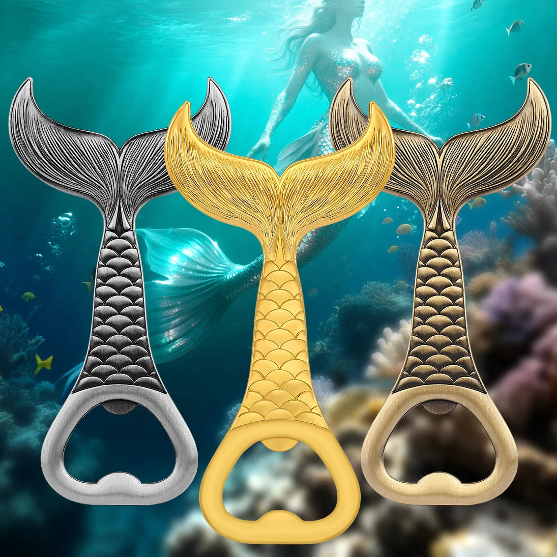 Fischschwanz Bierflaschenöffner aus Metall – Luxuriöser Korkenzieher für Angler Kaufschwan®