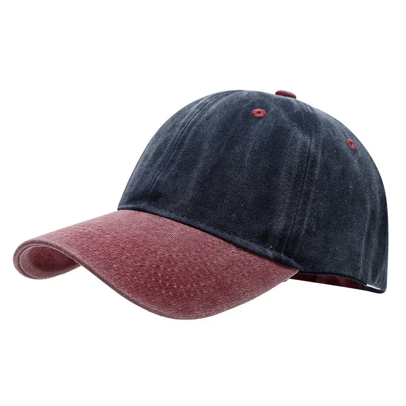 Vintage Washed Baseballkappe | Herren & Damen Farblich Abgestimmte Baseballcap | Lässige Snapback Hip Hop Baseballcap für Frühling & Sommer