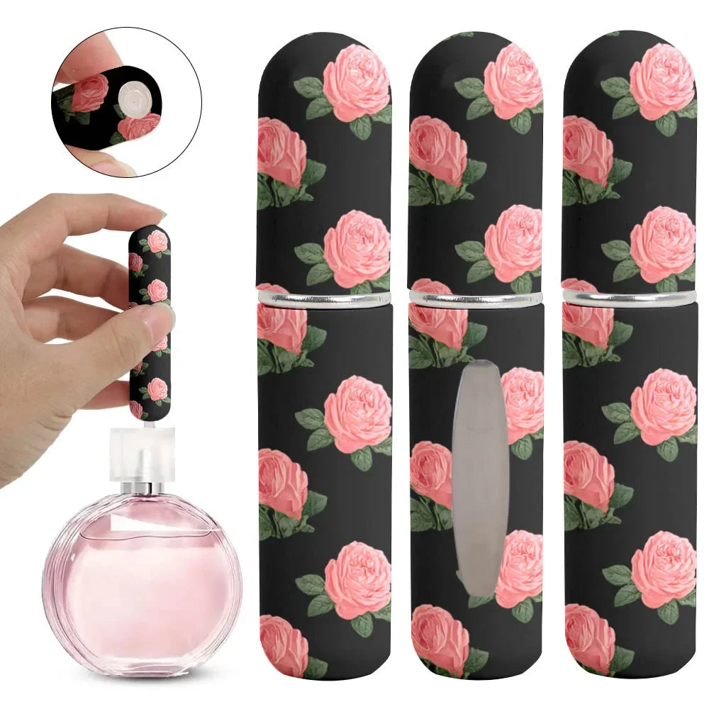 2/1PC 5ml Mini Perfume Bottle Refillable Empty Cosmetic Containers Portable Spray Atomizer Bottle Portable Travel Perfume Bottle Kaufschwan® black rose 1PC