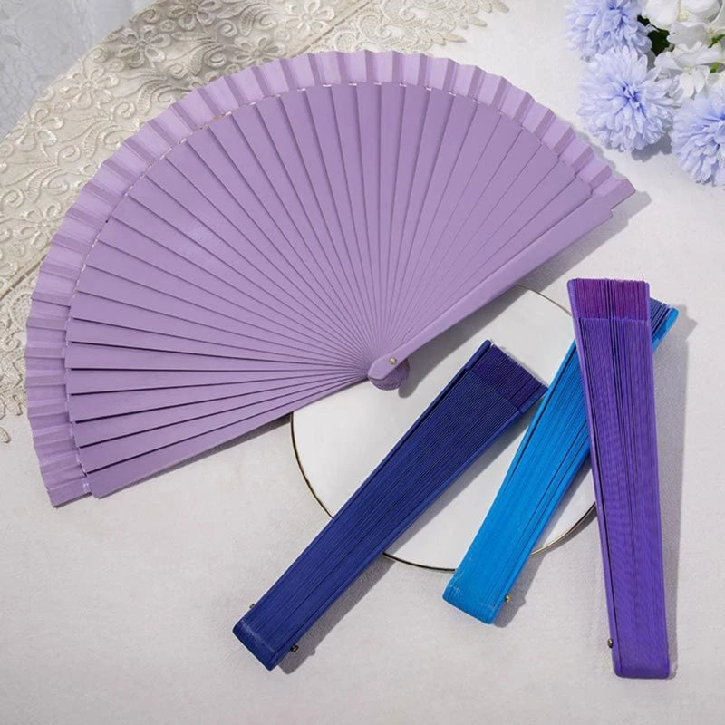 Eleganter Holzfächer | Klassischer Spanischer Faltfächer | Einfarbiger Vintage-Handfächer für Hochzeiten, Partys & Tanzaufführungen Kaufschwan®