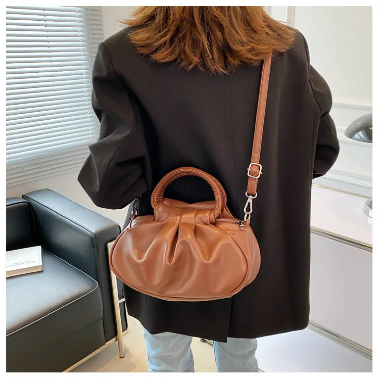 Retro Schultertasche mit Falten-Design – Mehrfarbige Damen Crossbody Handtasche & Elegante Top-Handle Bag Kaufschwan®