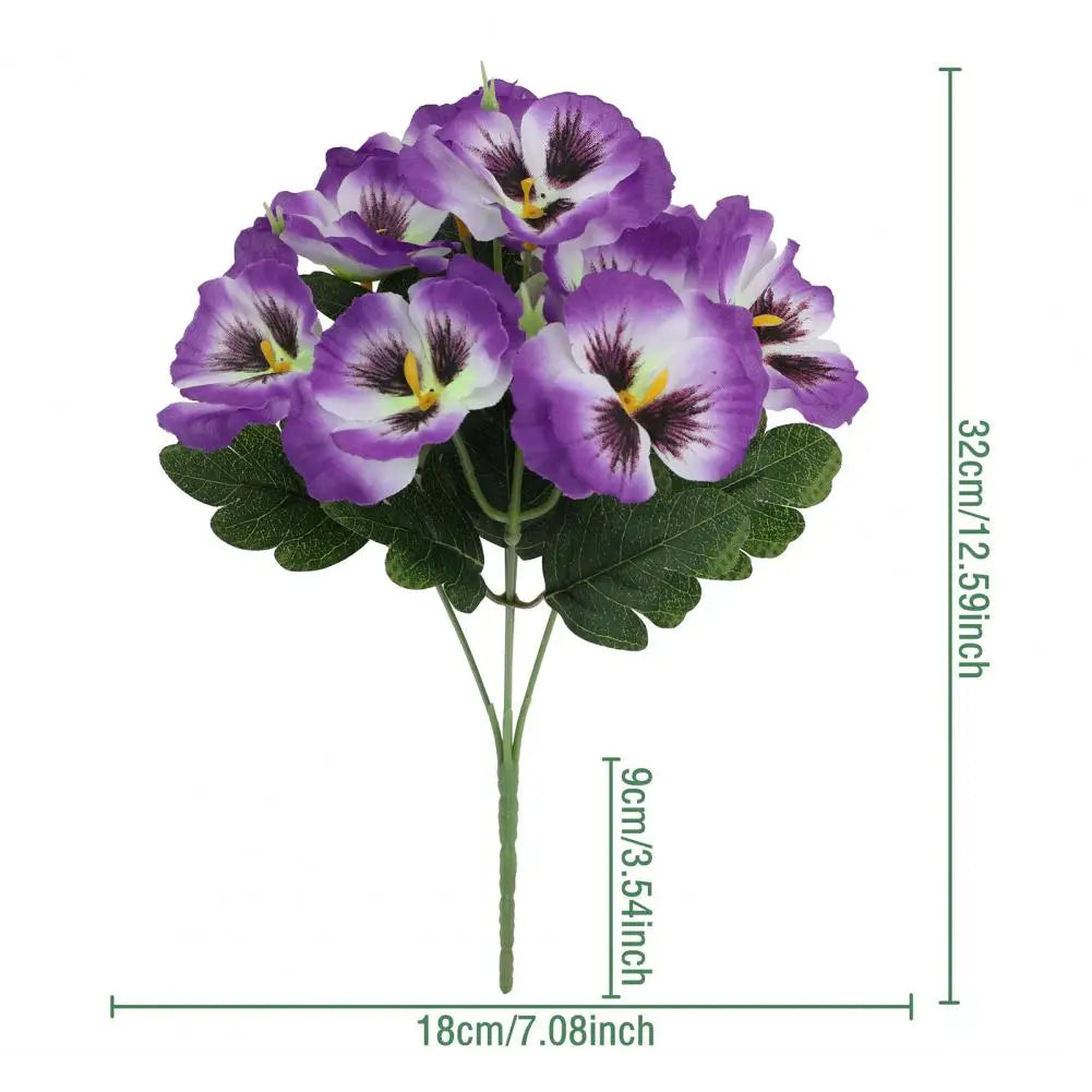 Künstliche Stiefmütterchen – UV-beständiger Kunstblumenstrauß für Vase, Garten, Veranda, Balkon & Innen-/Außendekoration Kaufschwan®