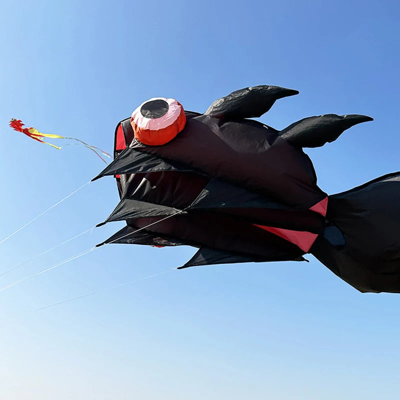 10M 3D-Goldfischdrachen – Großer Aufblasbarer Weicher Nylondrachen mit 3 Lufteinlässen für Strand und Freizeit Kaufschwan®