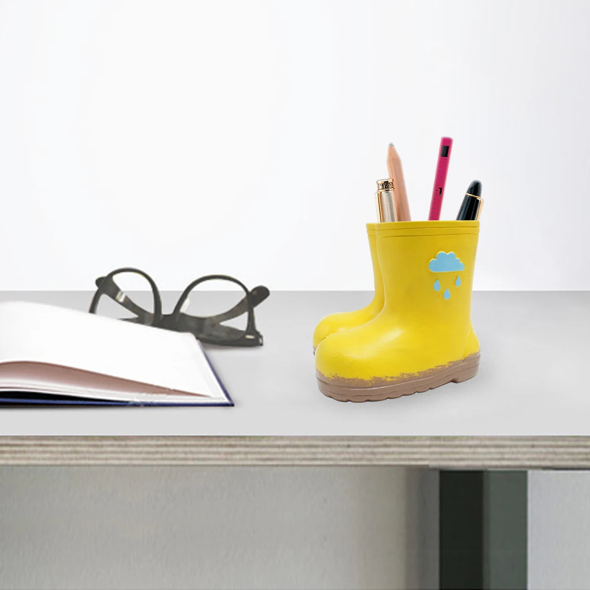 Garten-Mikrolandschaft, stiefelförmiger Blumentopf, Büro-Stiftehalter, handgefertigtes Resin-Kunsthandwerk Kaufschwan®