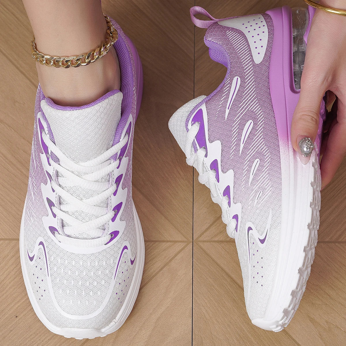 Damen Air Cushion Sneaker – Modische Walkingschuhe | Atmungsaktive Mesh Tennisschuhe & Sportschuhe Kaufschwan®