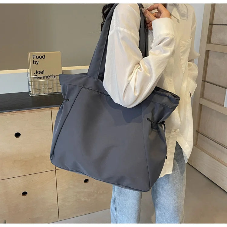 Casual Fashion Tote Bag mit Großer Kapazität – Damen Schultertasche für Reisen & Alltag | Ästhetische Handtasche mit Kordelzug Kaufschwan®