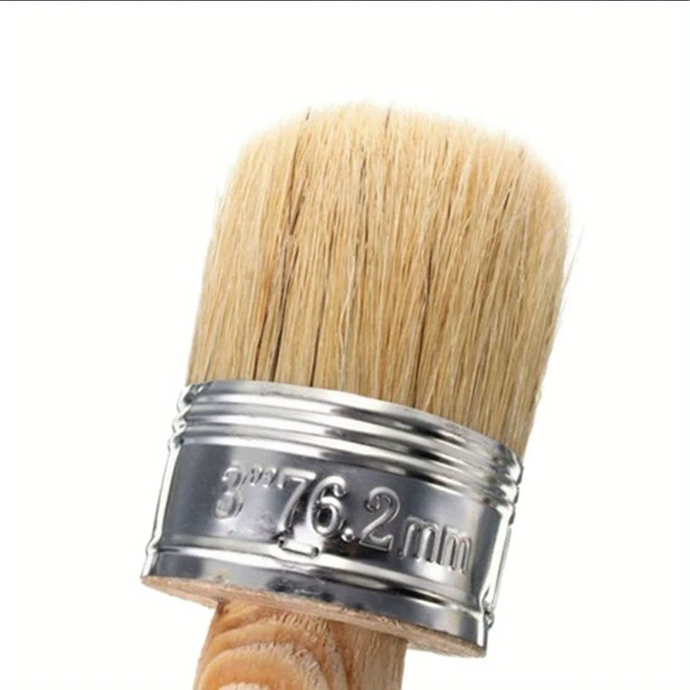 Rundborsten Pinsel mit Holzgriff – Künstlerpinsel für Kreide, Öl und Wachs Kaufschwan®