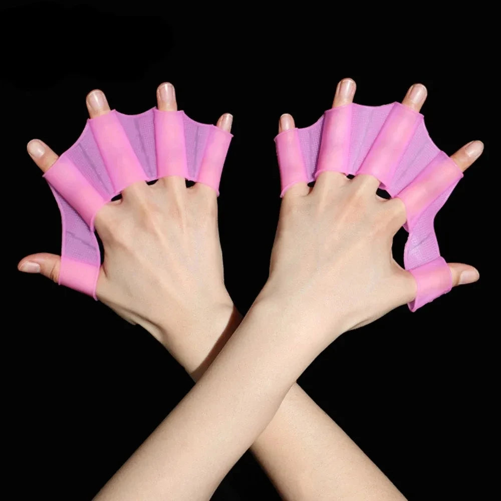 Silikon Schwimmflossen & Handschuhe | Schwimmtrainings-Ausrüstung für Herren, Damen & Kinder | Pool Sport Profi Finger-Paddel Kaufschwan®