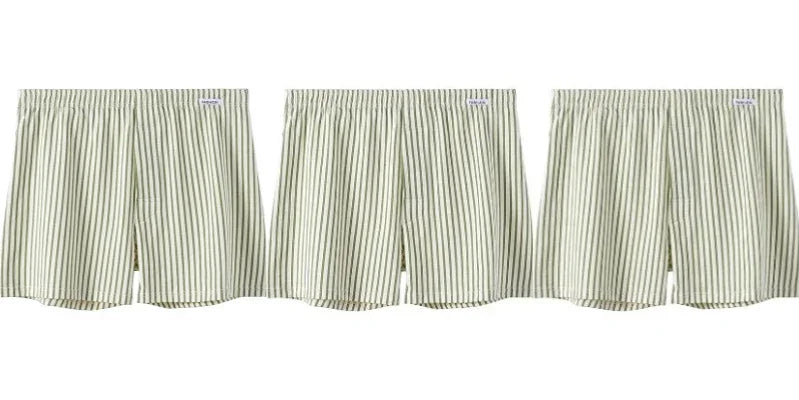 3er-Pack Herren Boxershorts aus Baumwolle – Gestreift, Locker & Atmungsaktiv | Bequeme Schlaf- & Unterwäsche Kaufschwan® 3er Set 2 S
