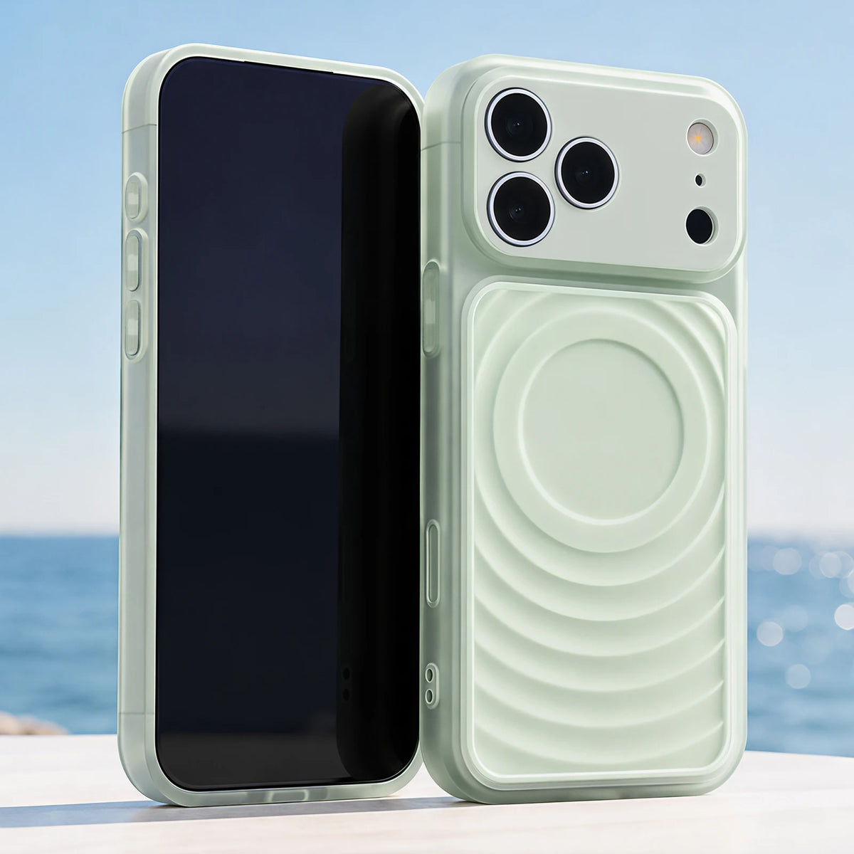 2-in-1 MagSafe-Hülle mit Abnehmbarem Kameraschutz für iPhone 18 Pro & iPhone 18 Pro Max – Wasserwellen-Optik & Stoßschutz Kaufschwan® Hellgrün iPhone 18 Pro