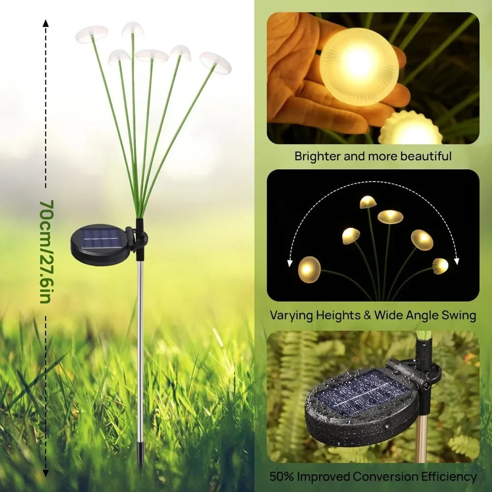 Solar Garten Qualle Pilz Leuchten – Wasserdichte Außenlampen für Hof, Terrasse, Wege & Rasen Dekoration Kaufschwan®