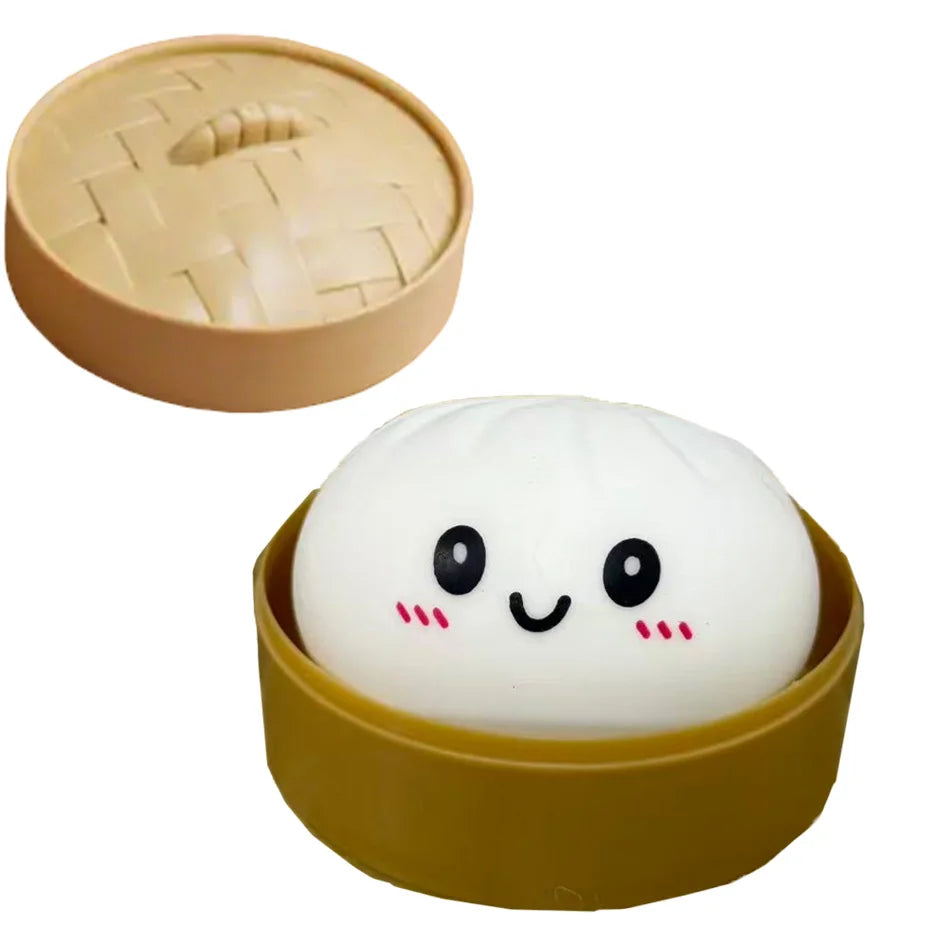 Niedliches Buntes Dumpling-Squishy – Weiches Slow-Rising Brötchen-Knautsch-, Fidget- & Sensorikspielzeug zum Stressabbau für Kinder und Erwachsene Kaufschwan® Weiß