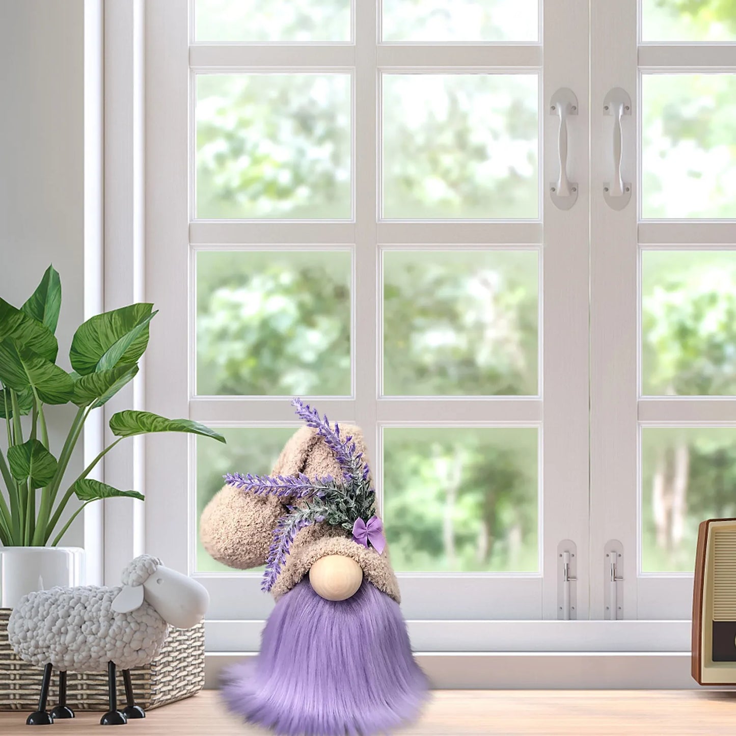 Lavendel Wichtel – Lila | Dekofigur für Zuhause, Rudolf Zwergpuppe, Kinder Weihnachtsgeschenk