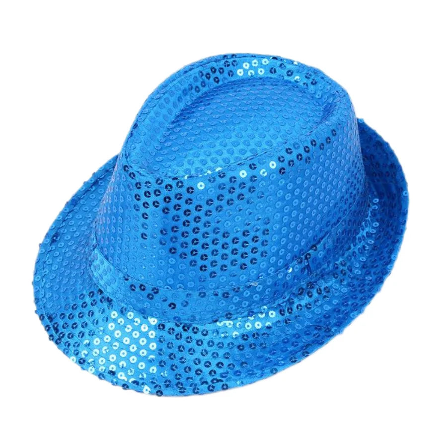 Britischer Top Jazz Hut – Herren & Damen Bühnenhut mit Pailletten, Glänzende Weihnachtsfedora, Party, Eltern-Kind, Halloween Kaufschwan®
