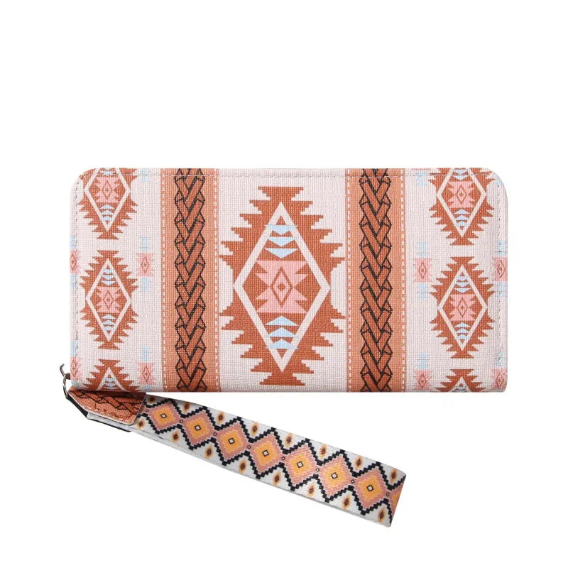 Vintage Damen Langbörse mit Geometrischem Muster – Doppeltes Fach & Große Kapazität | Koreanischer Stil Handy & Münzgeldbörse Kaufschwan®