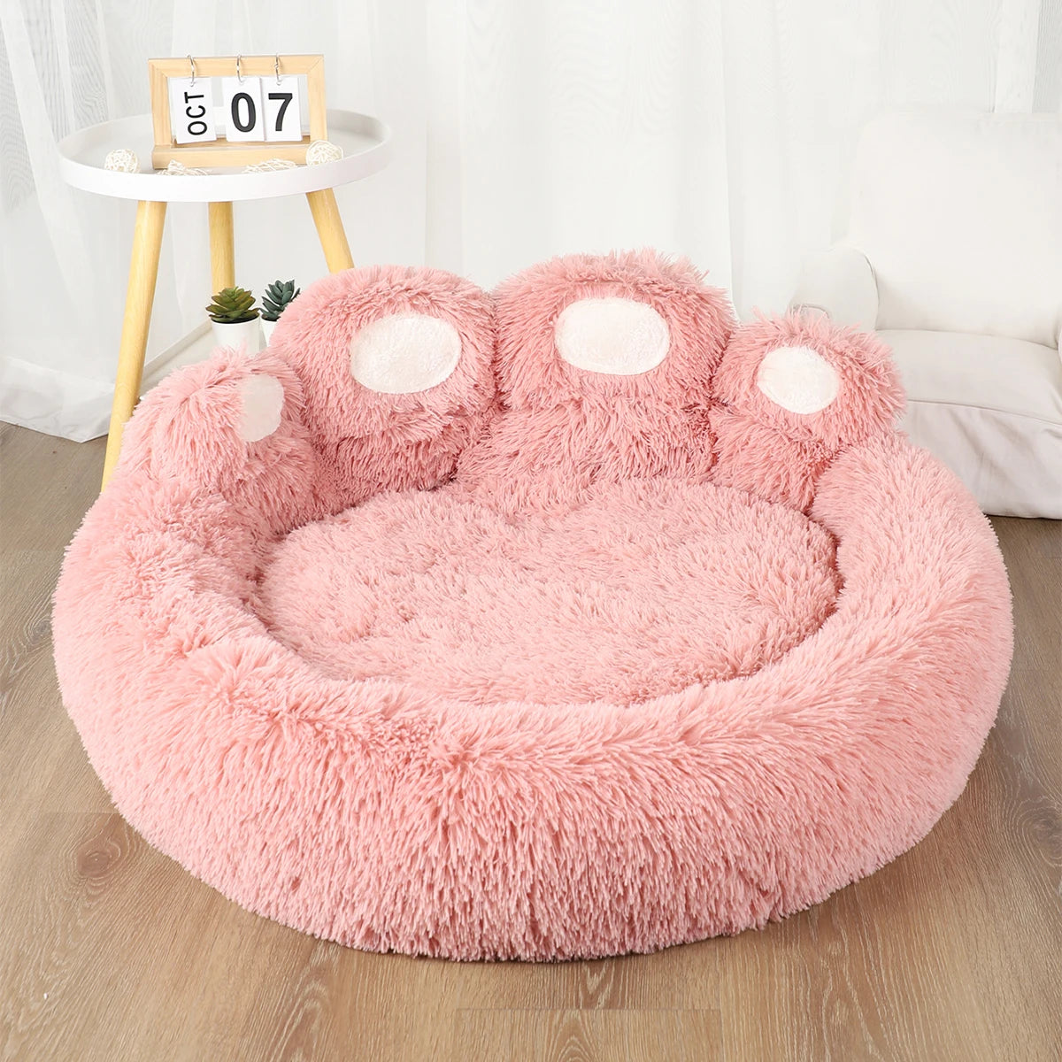 Flauschiges Hundebett – Warmes Weiches Haustier Sofa für Hunde & Katzen Kaufschwan® Rosa S 50cm