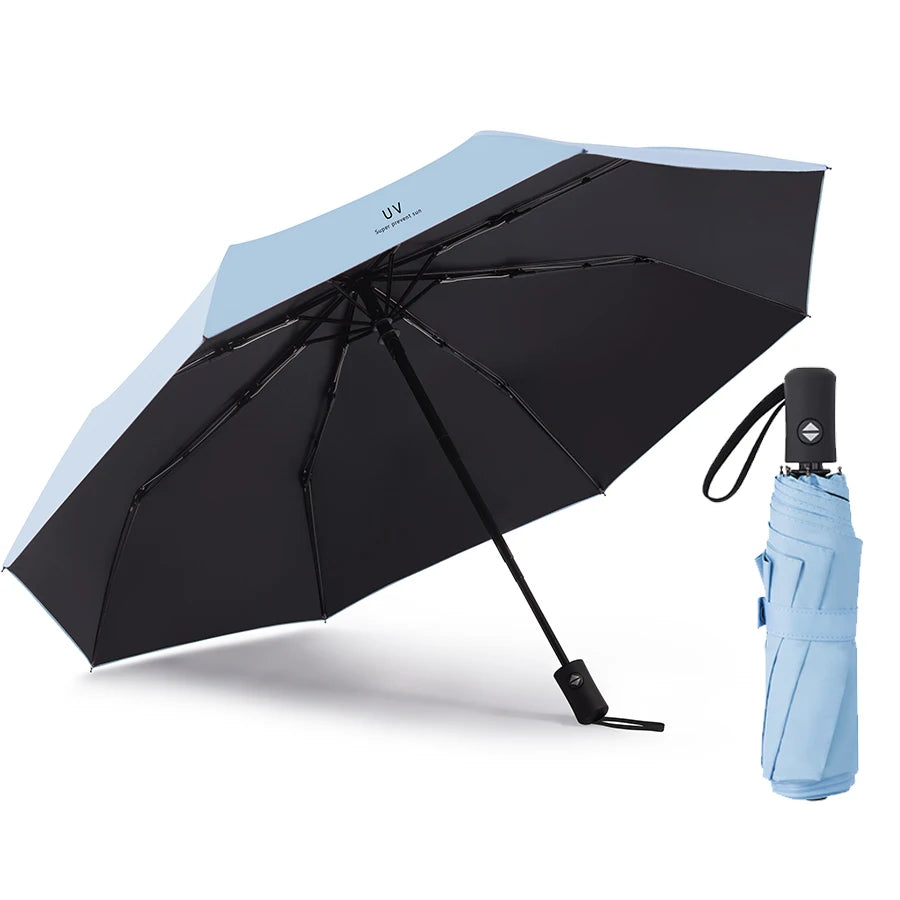 Reise-Regenschirm mit 8 Streben – Winddichter Multi-Color Sonnen- & Regenschirm mit Automatischem Öffnen/Schließen