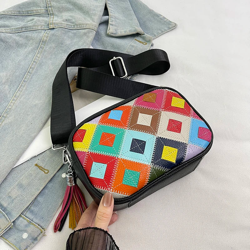 Kleine Bunte Ledertasche – Luxus Damen Handtasche, Crossbody & Schultertasche in Hochwertiger Verarbeitung