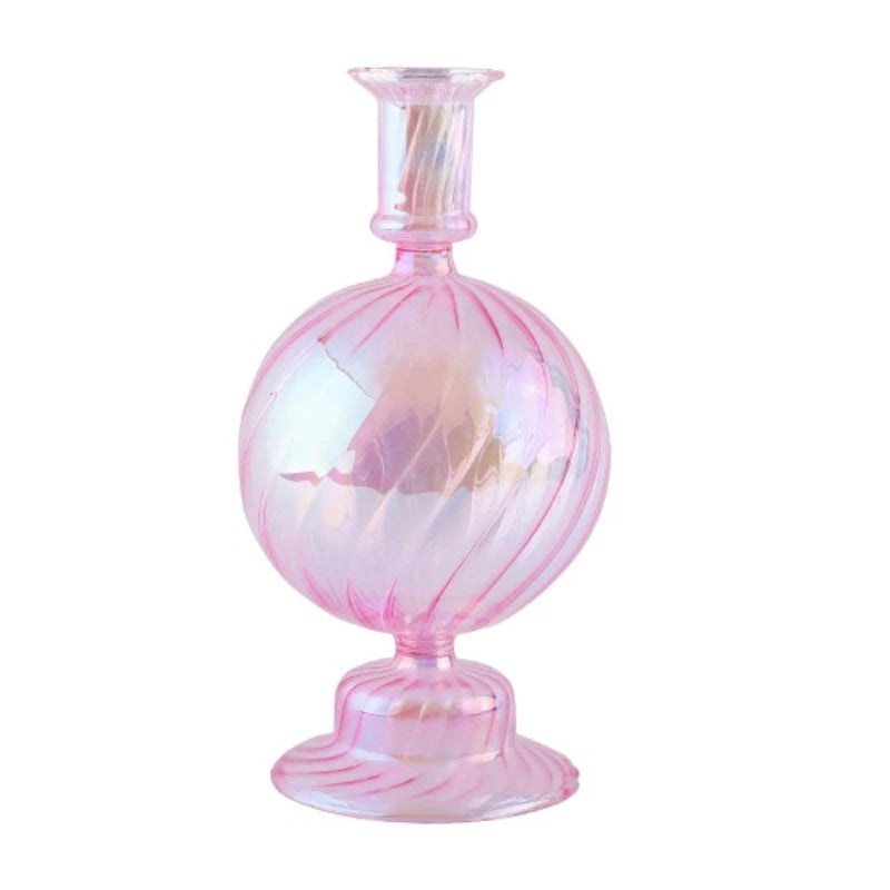 Floriddle Retro Kerzenständer – Hohe Stabkerzenhalter im Glasvasen-Stil für Zuhause, Party & Hochzeitsdekoration