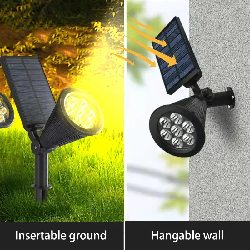 9 LEDs Solar-Strahler – IP65 Wasserdicht, Helligkeit Einstellbar, Außenbeleuchtung für Garten, Hof, Einfahrt & Terrasse Kaufschwan®