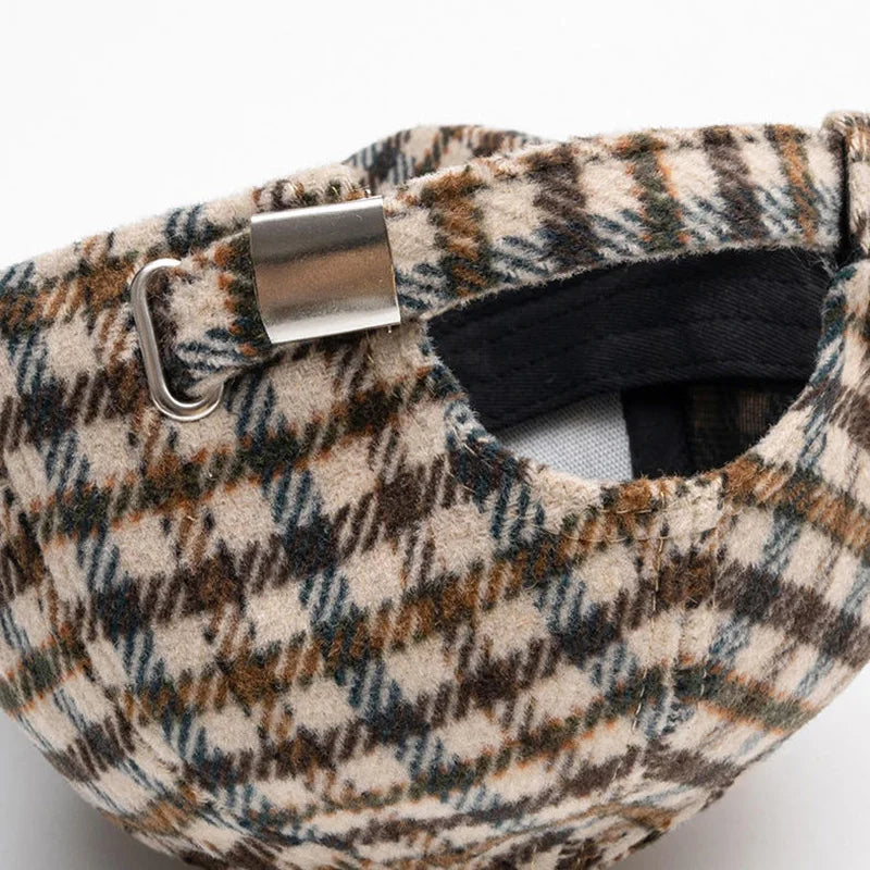 Elegante Plaid Fleece Baseballkappe | Dicke Warme Freizeitkappe | Britisches Retro Zwei-Ton-Design für Damen & Herren | Perfekt für Alltag & Feiertags-Outfits Kaufschwan®