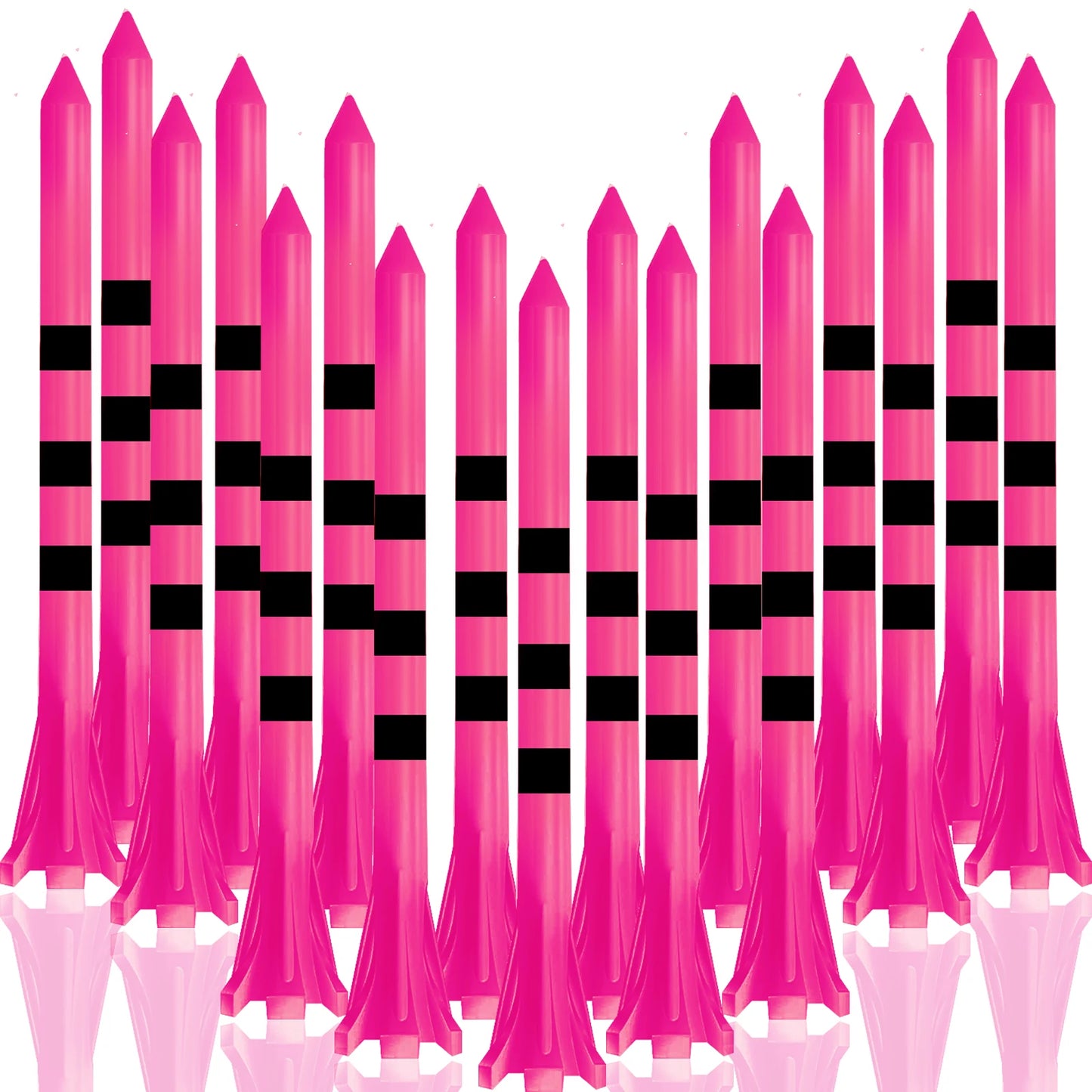 Golf Tees – 50 Stück Unzerbrechliche Kunststoff-Tees mit 5-Zacken-Kopf & Höhenmarkierungen | Reibungsarme Ballhalter, 70mm & 83mm Kaufschwan® Rosa 83 mm