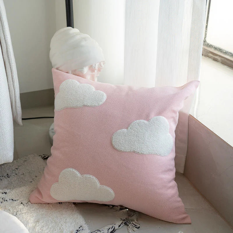 Tulpen-Kissen | Niedliches Rosa Kürbis-Kissen | Sofa-, Bett- & Dekokissen Kaufschwan® Wolke Rosa