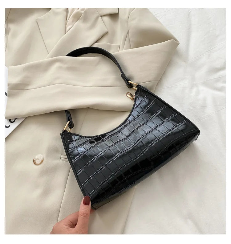 Kleine Retro Leder Shopping Tasche – Modische Einfarbige Ketten Schultertasche | Damen Handtasche Casual Kaufschwan®