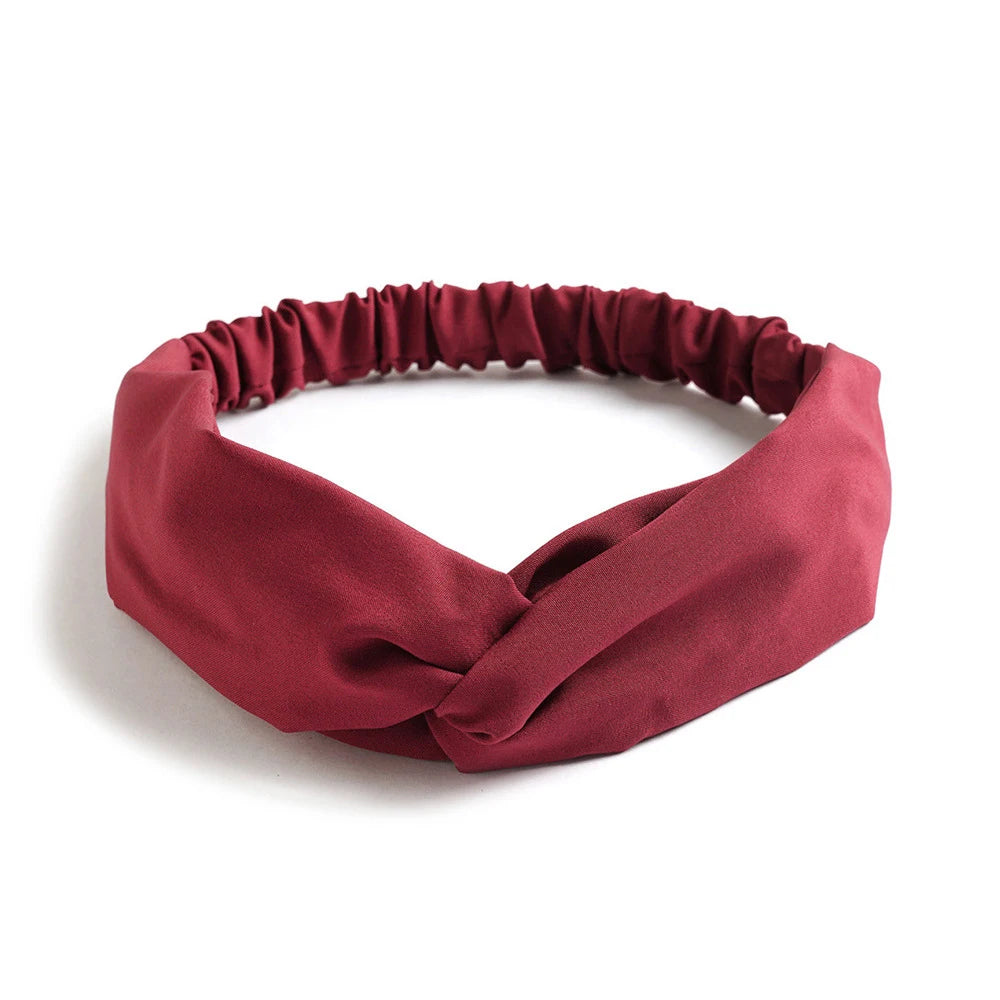 Haarreif mit Print – Vintage Sommer Turban-Haarband für Damen & Mädchen Kaufschwan® Bordeaux