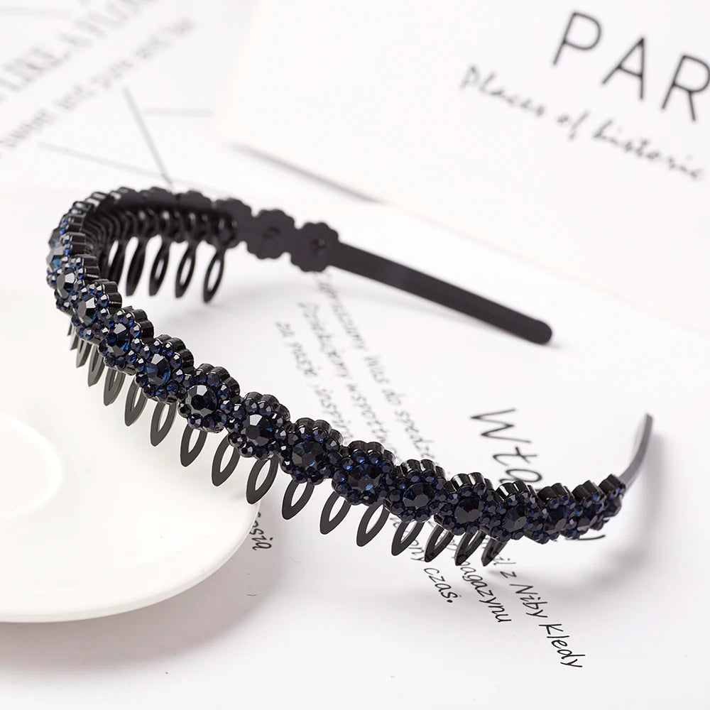 Eleganter Haarreif mit Perlen & Strass – Elastisches, rutschfestes Stirnband mit Blumen für Damen & Mädchen