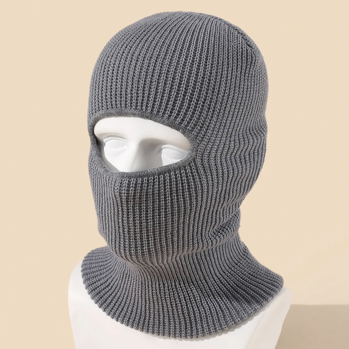 Unisex 1-Loch Skimaske Balaclava – Gestrickte Vollgesichts-Beanie Mütze | Winddichte Wintermütze für Damen & Herren beim Radfahren & Outdoor