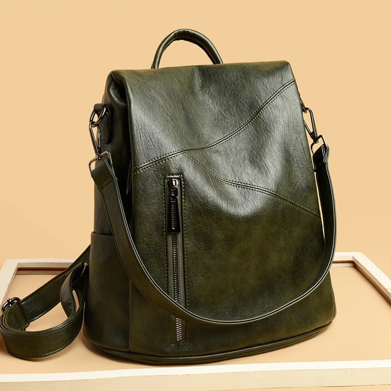 Leder Rucksack | Damen Vintage Schultertasche | Hochkapazitiver Reise- & Schulrucksack Kaufschwan®