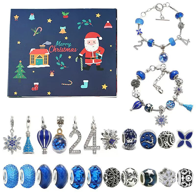 Schmuck-Adventskalender für Kinder – Weihnachtskalender mit Perlen-Bastelset, Armbändern & Weihnachtsmann-Überraschungen