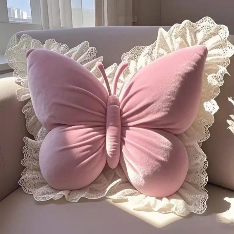 Süßes Prinzessin Schmetterling Kissen | Büro, Wohnzimmer, Schlafzimmer, Auto Sofa Kissen | Schleifen-Dekor Beschreibung: Kaufschwan® Rosa 55x50cm